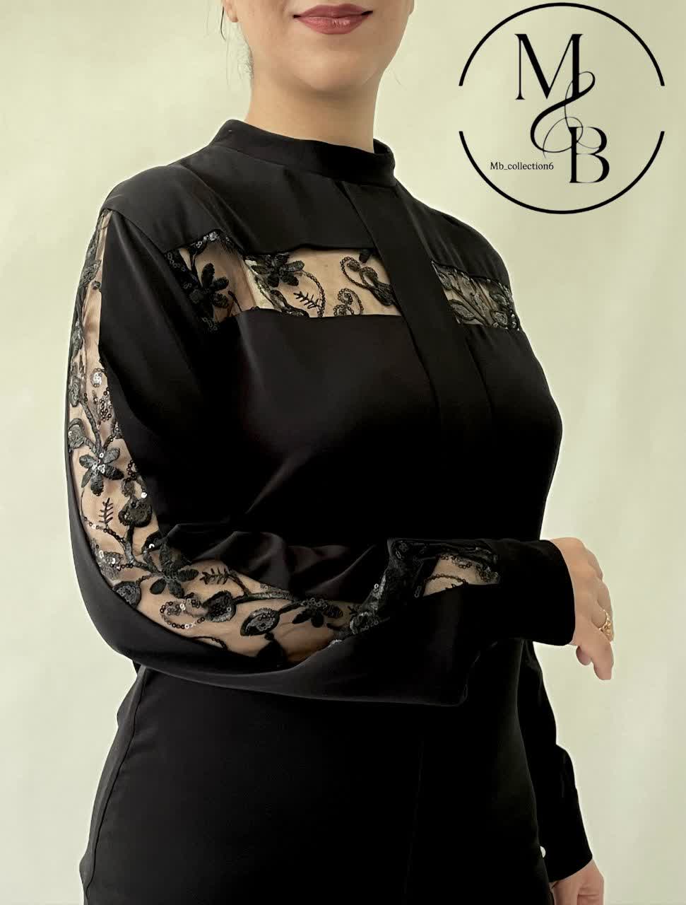 شومیز زنانه تور مشکی مجلسی